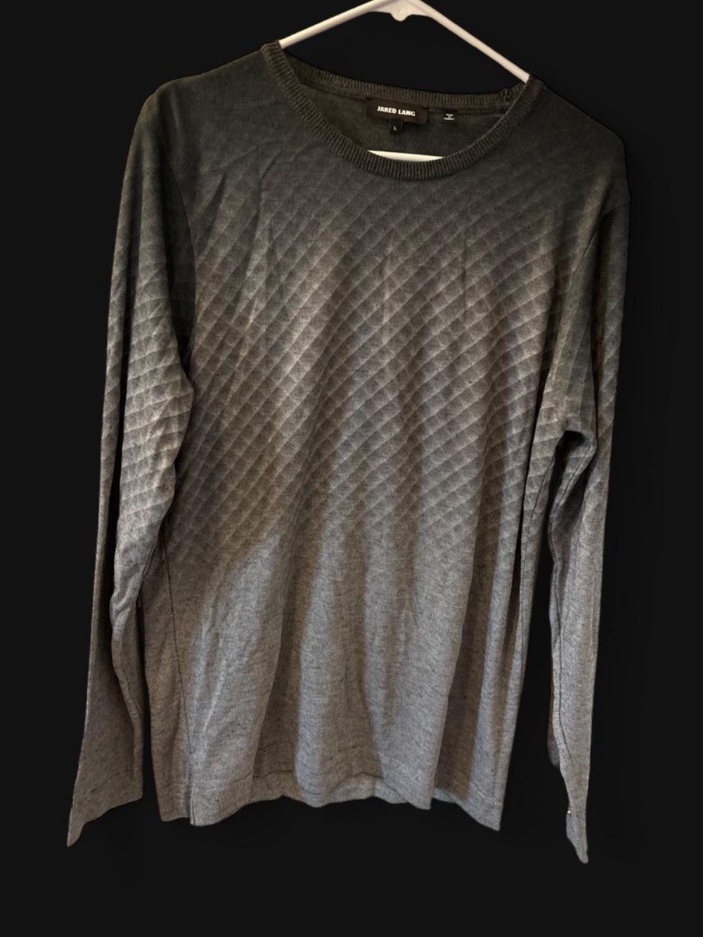 Jared Lang Quilted Crewneck Sweater - Charcoal